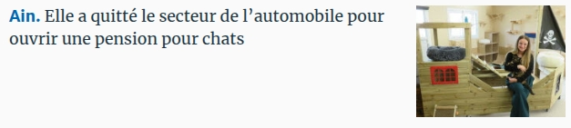 Ain. Elle a quitté le secteur de l'automobile pour ouvrir une pension pour chats