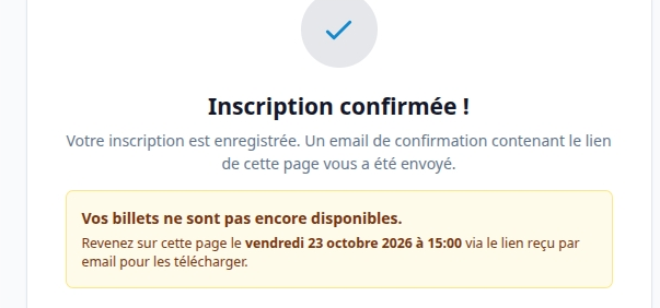 Inscription confirmée