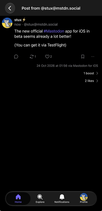 New bottom menu